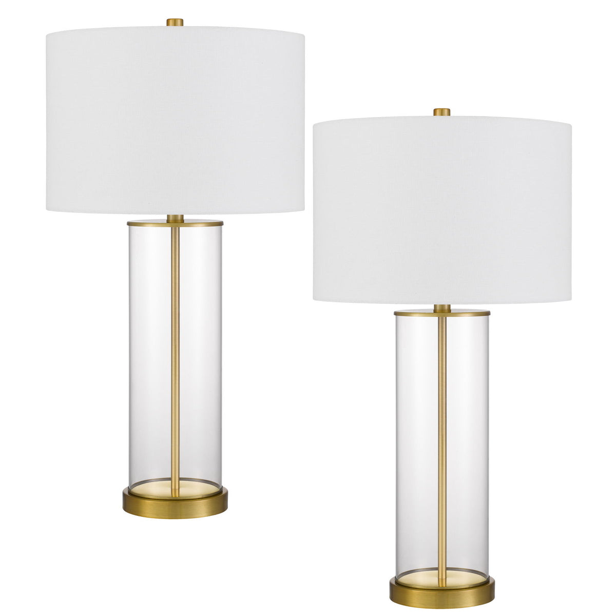 Hookerton - 29" Height Glass Table Lamp (Set of 2) - Antique Brass