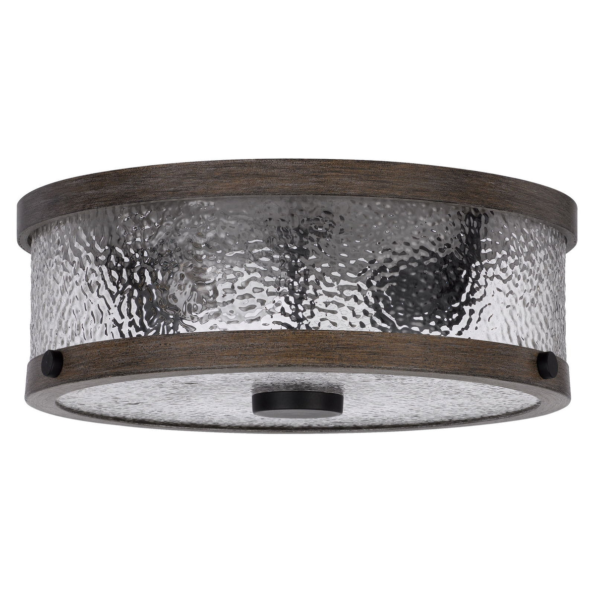 Mateo - 4.5" Height Metal / Pebbled Glass Semi Flush Mount - Drifted Wood