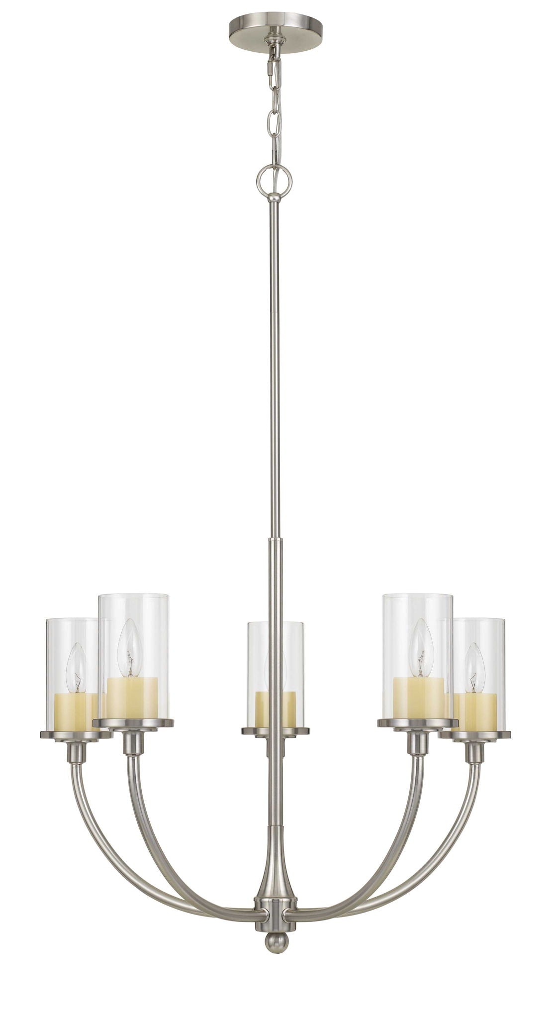Jervis - 41.5" Height Metal Chandelier - Brushed Steel