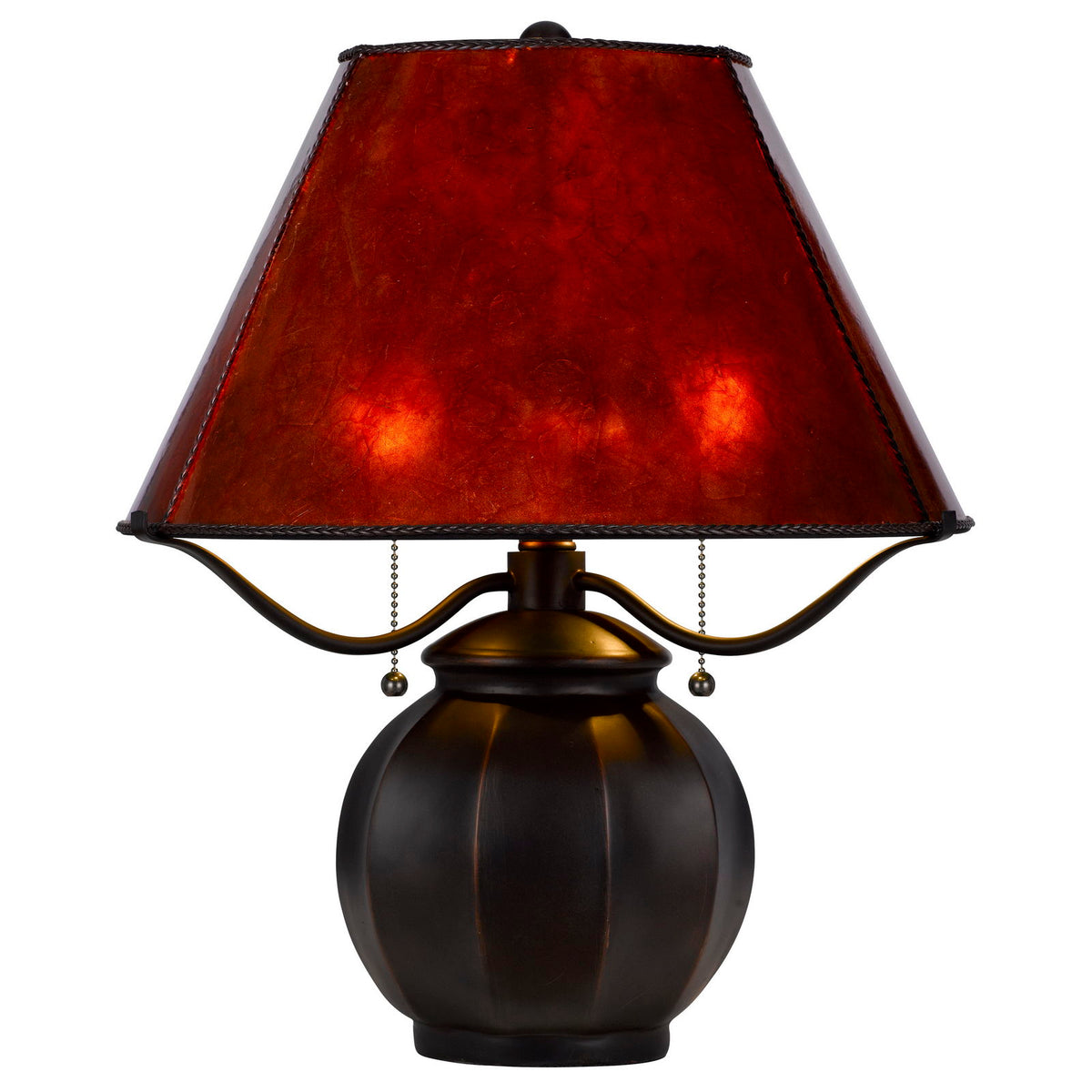 Indio - 19.5" Height Metal / Resin Table Lamp - Mica / Dark Amber