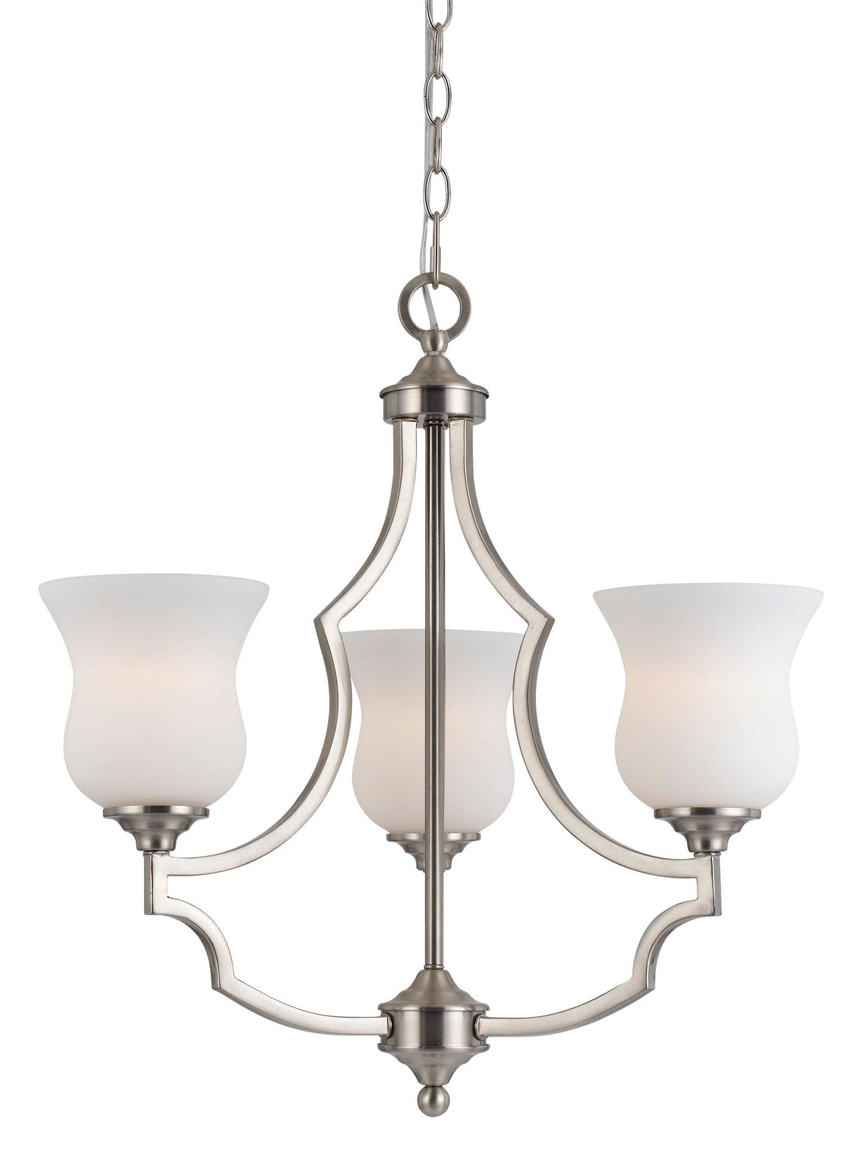 Barrie - 22" Height Three Light Chandelier - Brushed Steel