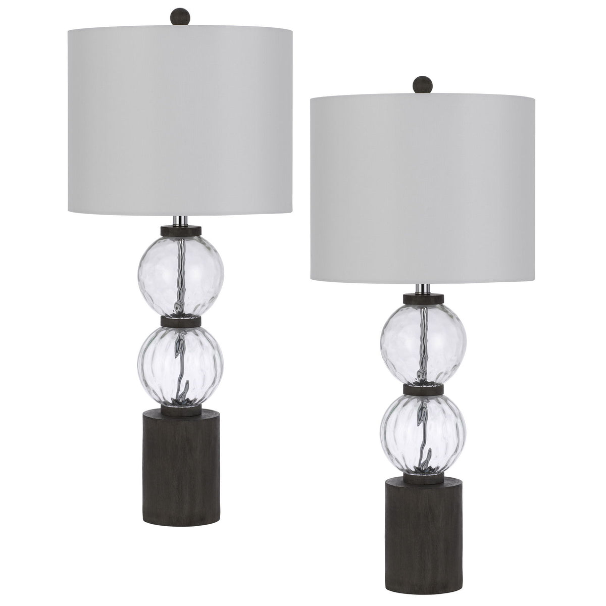 Mystic - 34.5" Height Glass / Resin Table Lamp (Set of 2) - Dark Oak