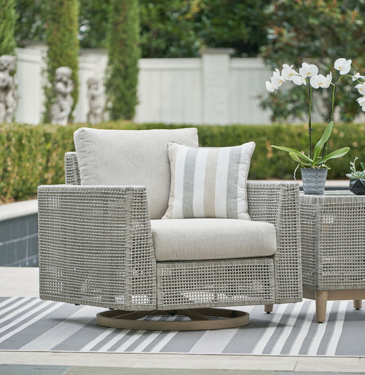 Seton Creek - Swivel Lounge With Cushion - Gray