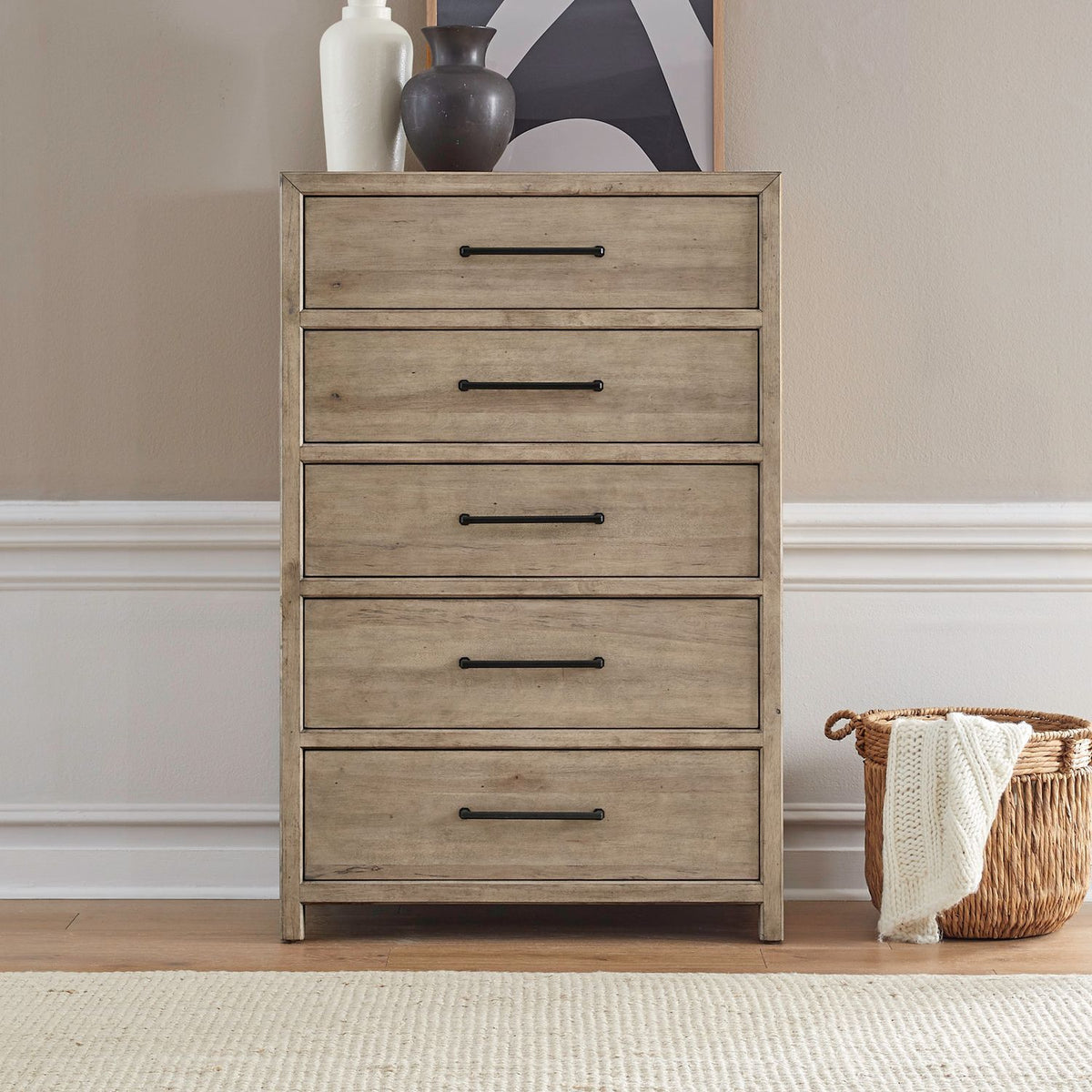 Proximity Place - 5 Drawer Chest - Barley Buff