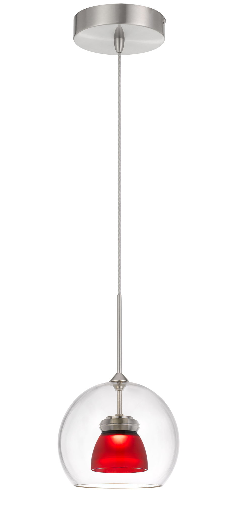 11.5" Height Pendant - Frosted Red
