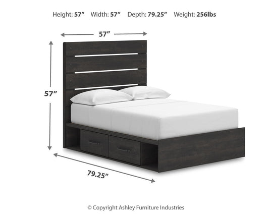 Hollivern - Panel Bed With Storage