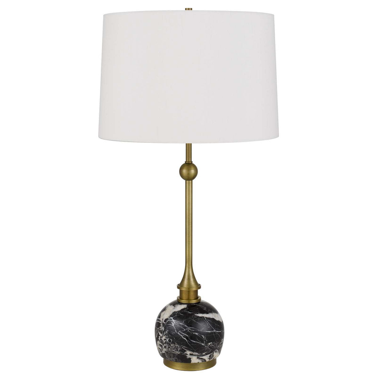 Midlands - 29.25" Height Metal - Antique Brass / Black Marble