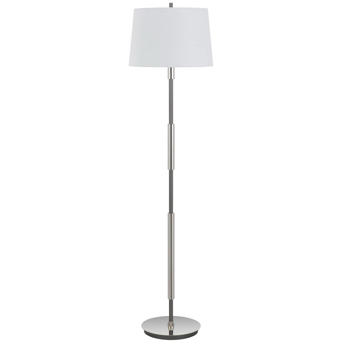 Ciudad - 150W 3 Way Metal Two Tone Floor Lamp - Chrome / Silver Gray