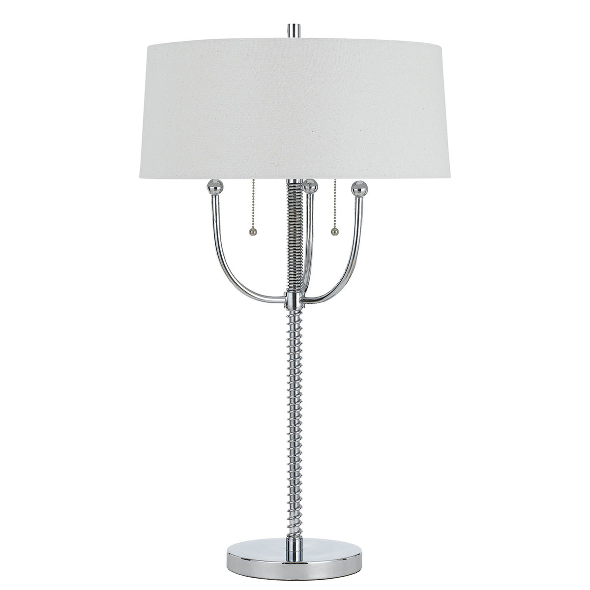 60W X 2 Lesinametal Floor Lamp With Linen Shade - Chrome