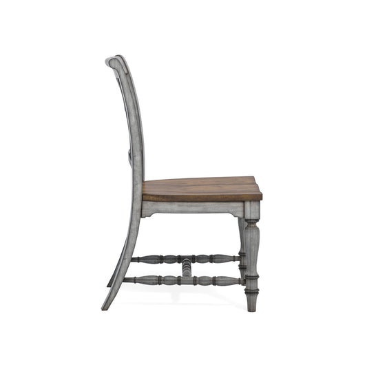 Plymouth - Dining Chair (Set of 2) - Gray / Dark Brown