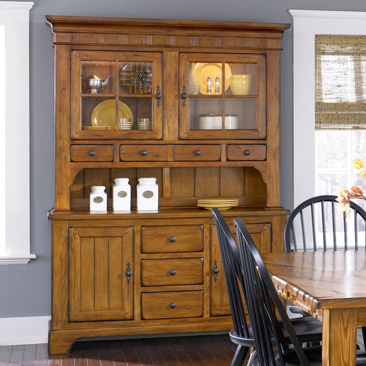 Treasures - Hutch & Buffet - Rustic Oak