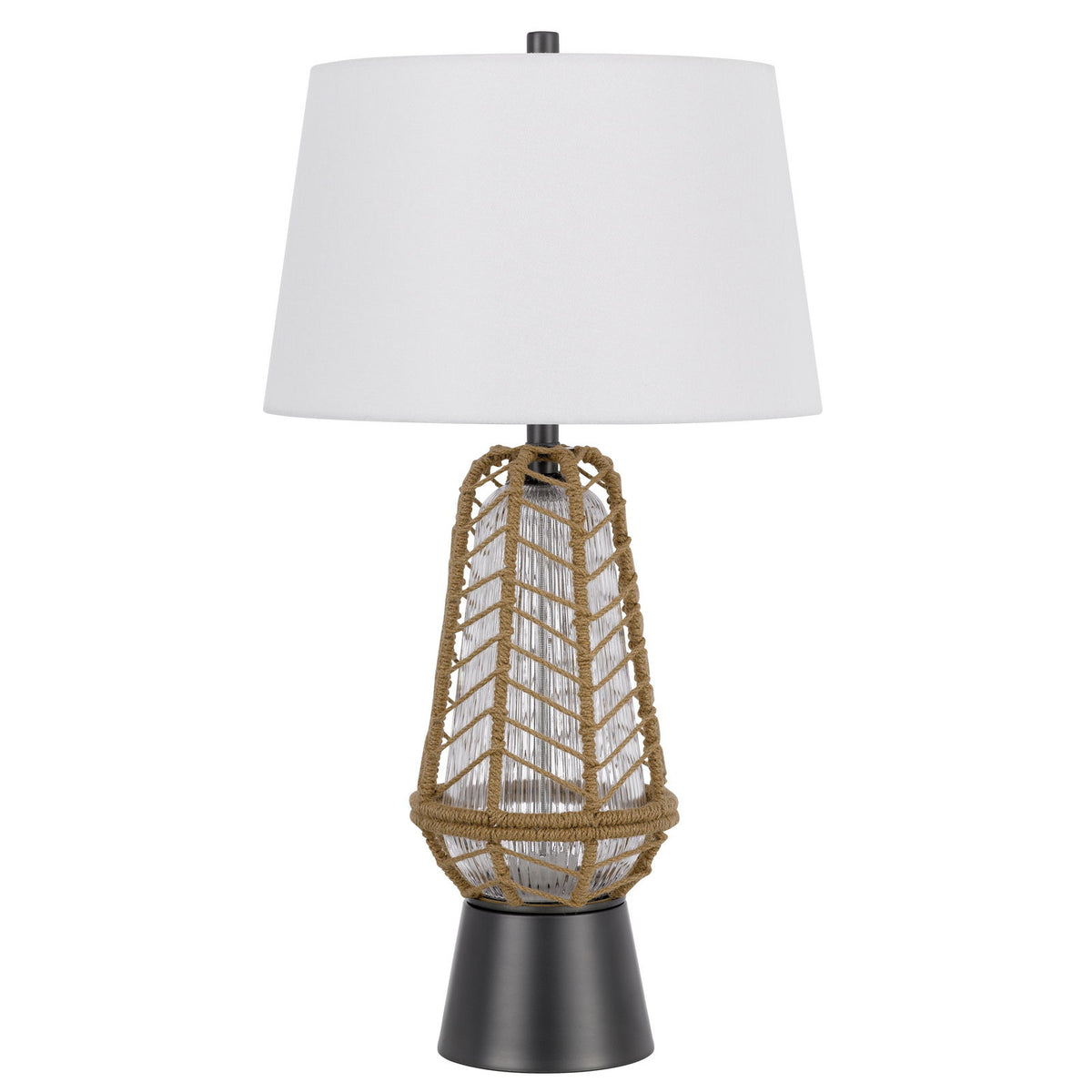 Hanko - 31" Height Metal Table Lamp - Burlap / Charcoal Gray