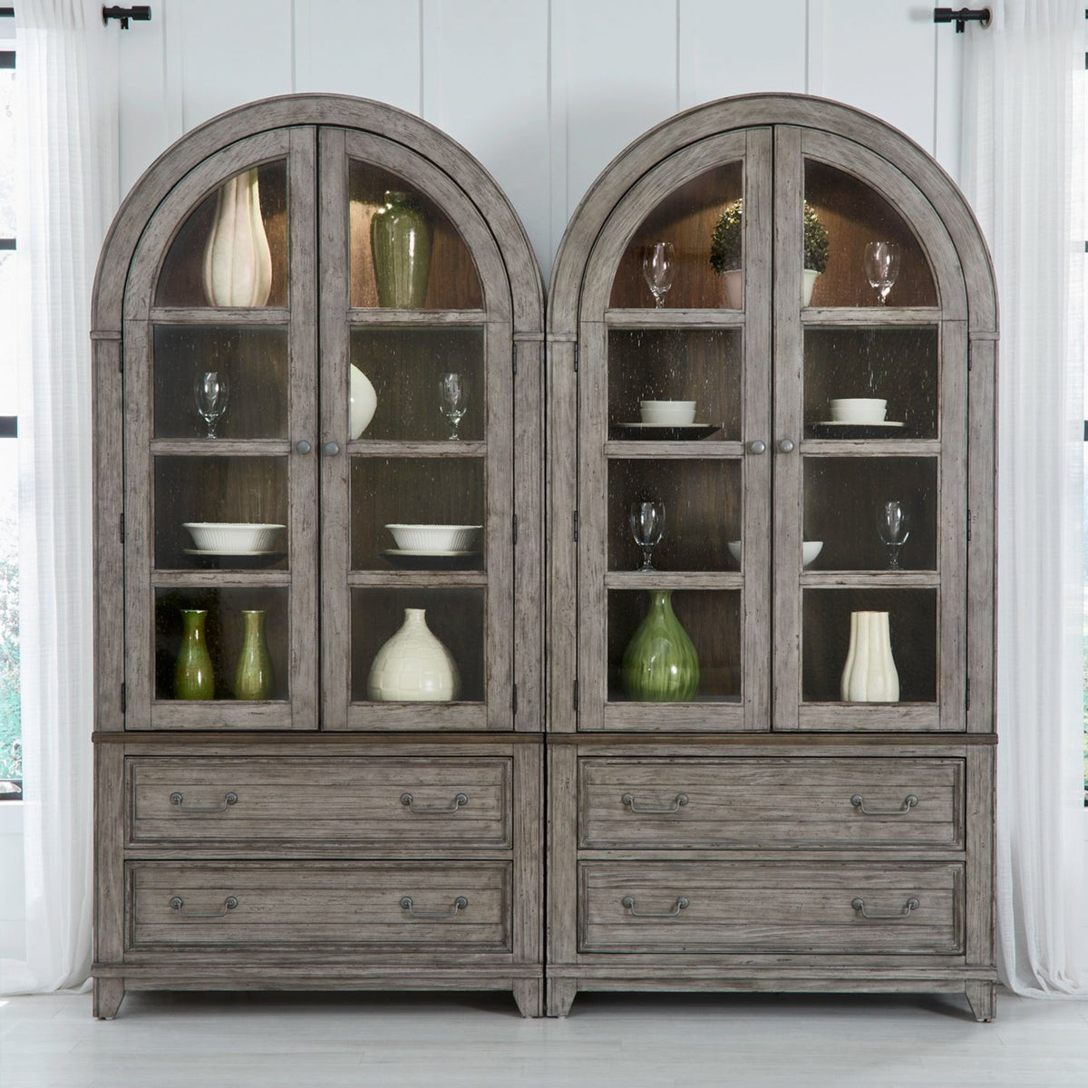 River Place - Bunching Curio (Set of 2) - Riverstone Gray & Tobacco