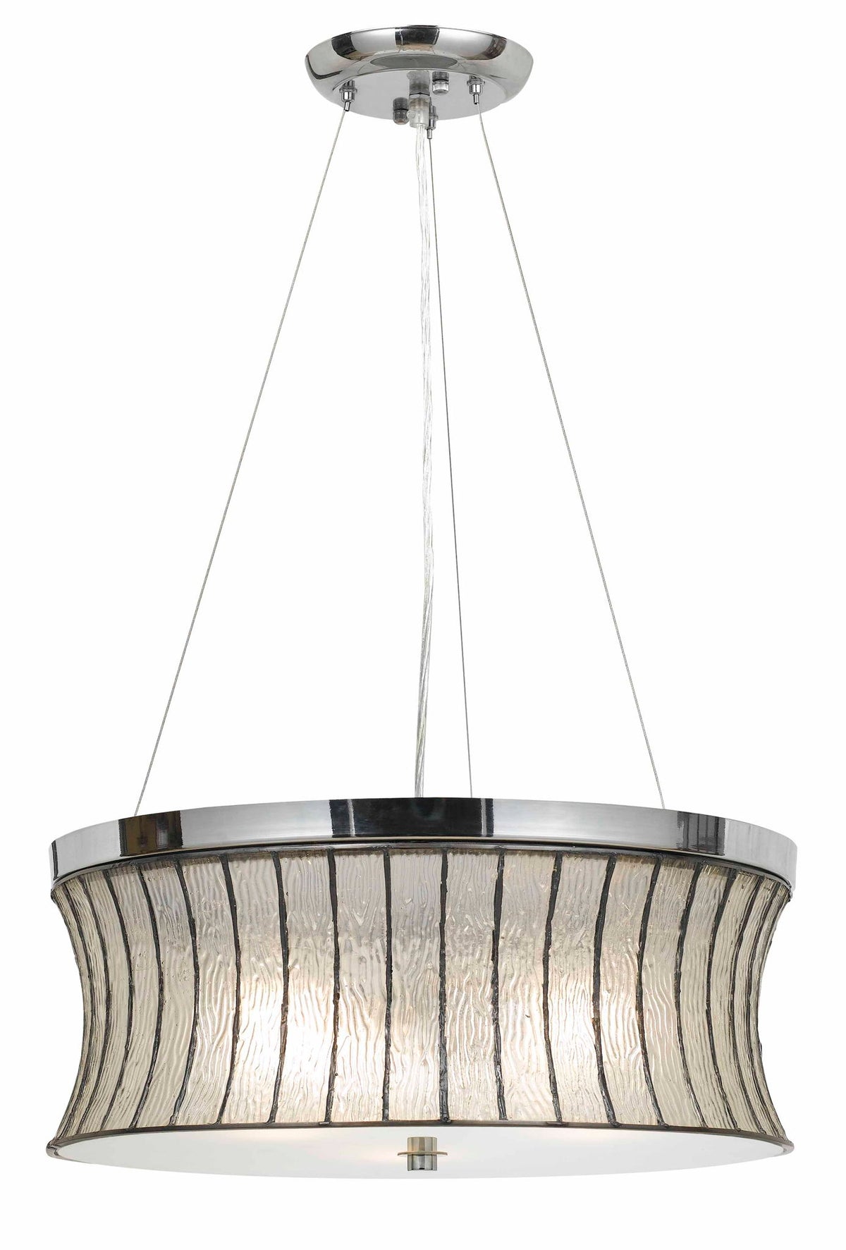 47" Height Glass Pendant - Chrome