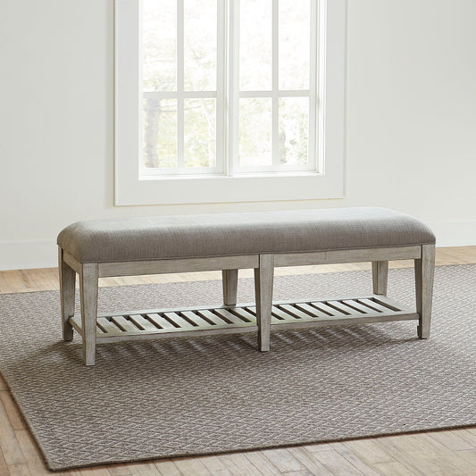 Heartland - Bed Bench - Antique White / Tobacco Tops