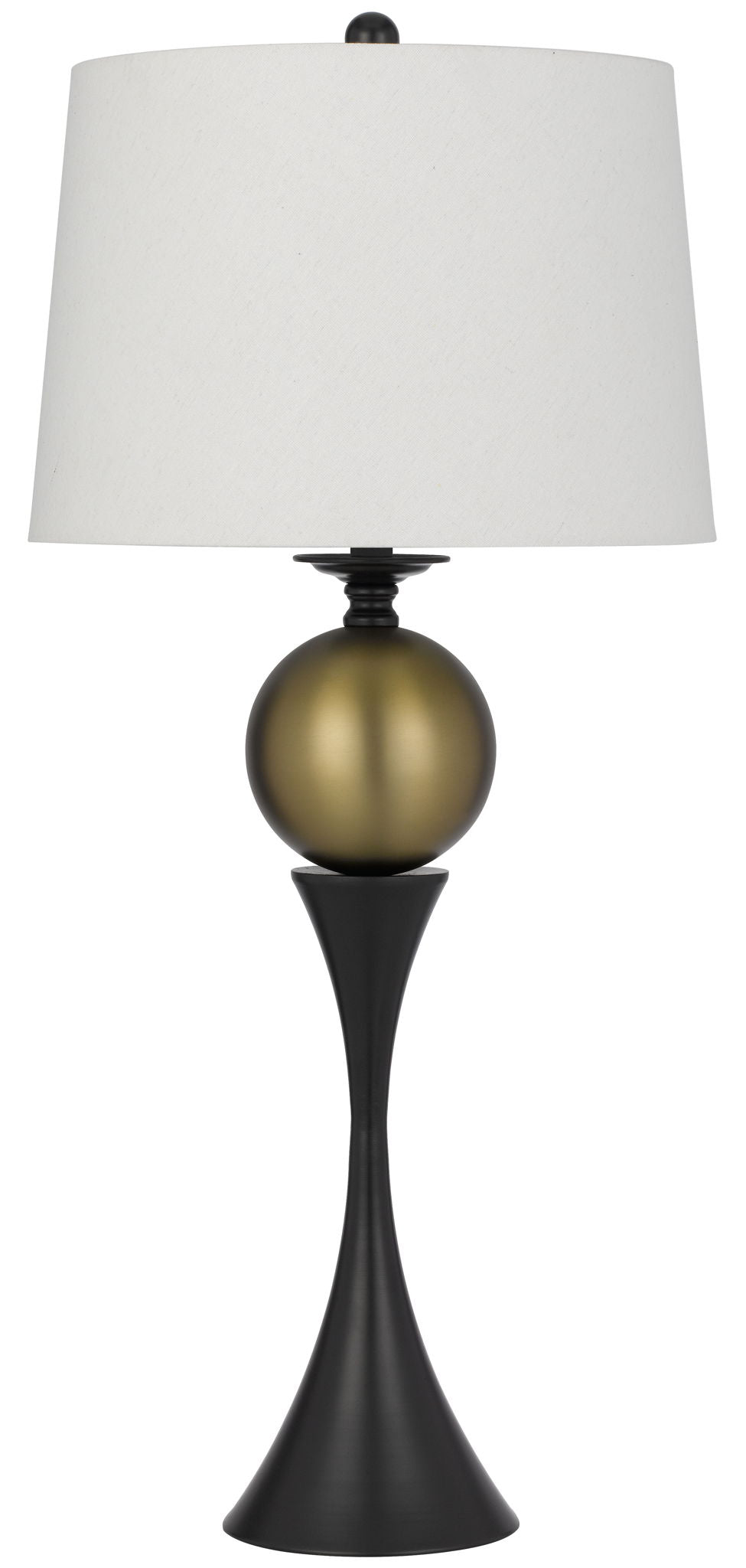 Manen - Metal Table Lamp - Black Antique Brass With Hardback Fabric Shade
