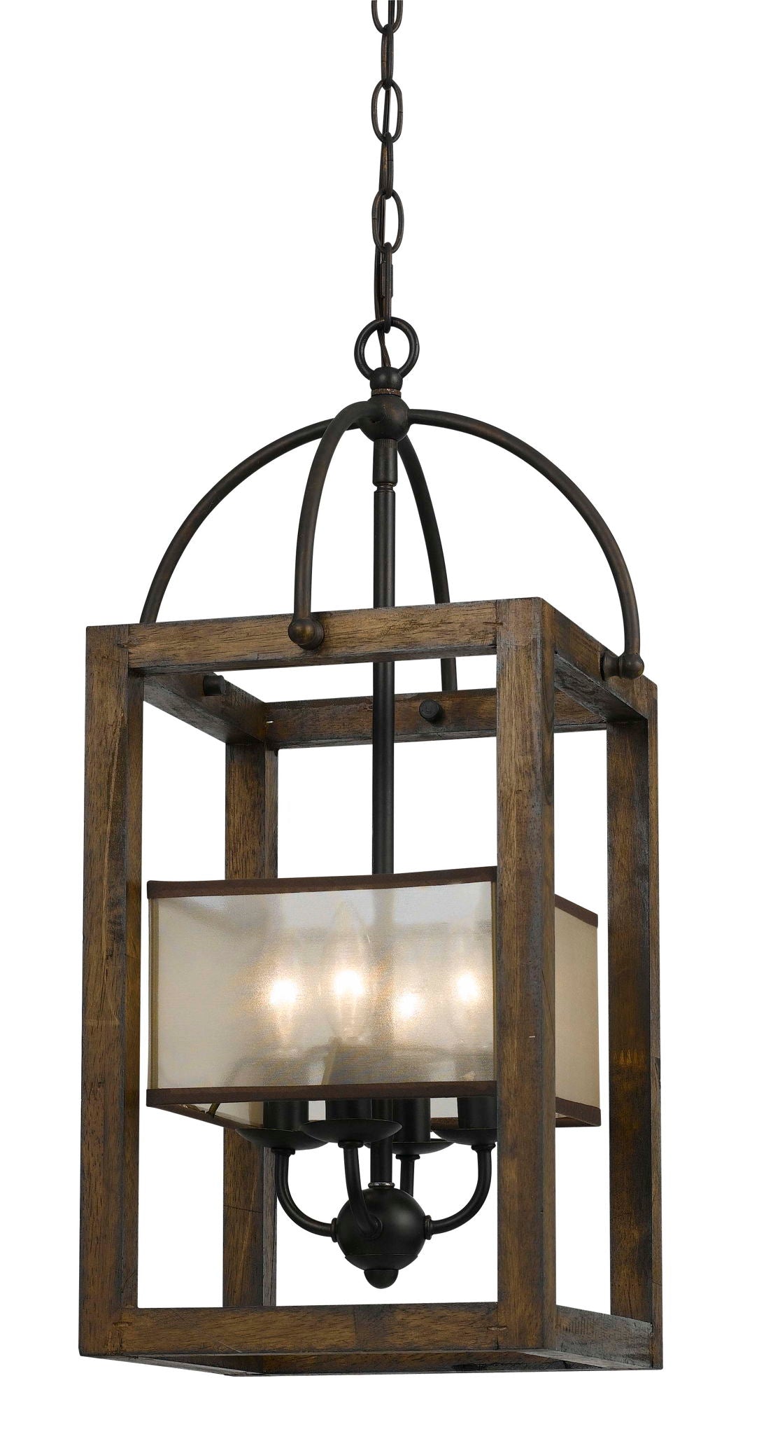 Mission - 23.50" Height Four Light Mission Chandelier - Dark Bronze