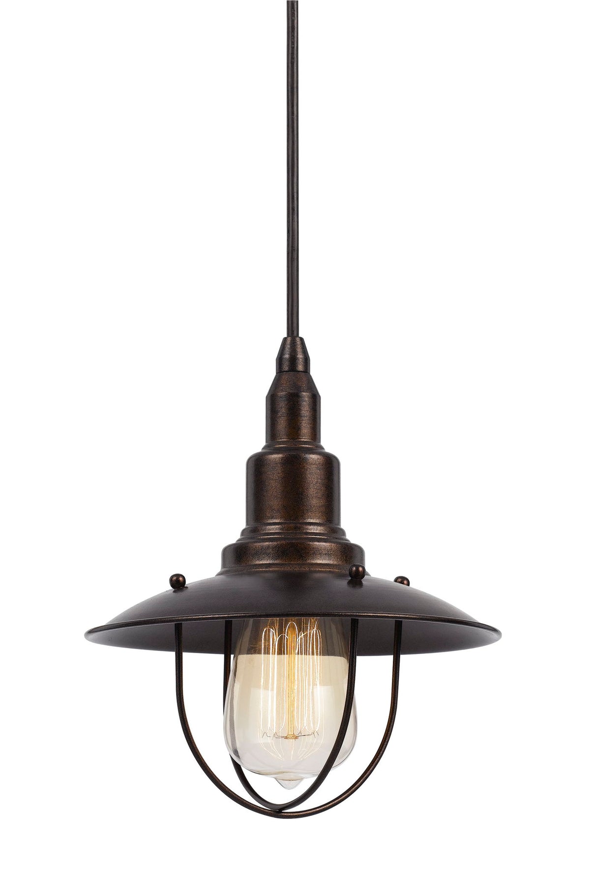Allentown - 8.88" Height Metal Pendant - Dark Bronze