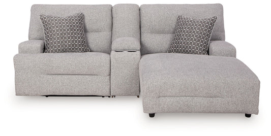 Acklen Place - 2 Pc. - 3-Piece Power Reclining Sectional Sofa With Raf Chaise, Wide Seat Power Recliner - Pewter