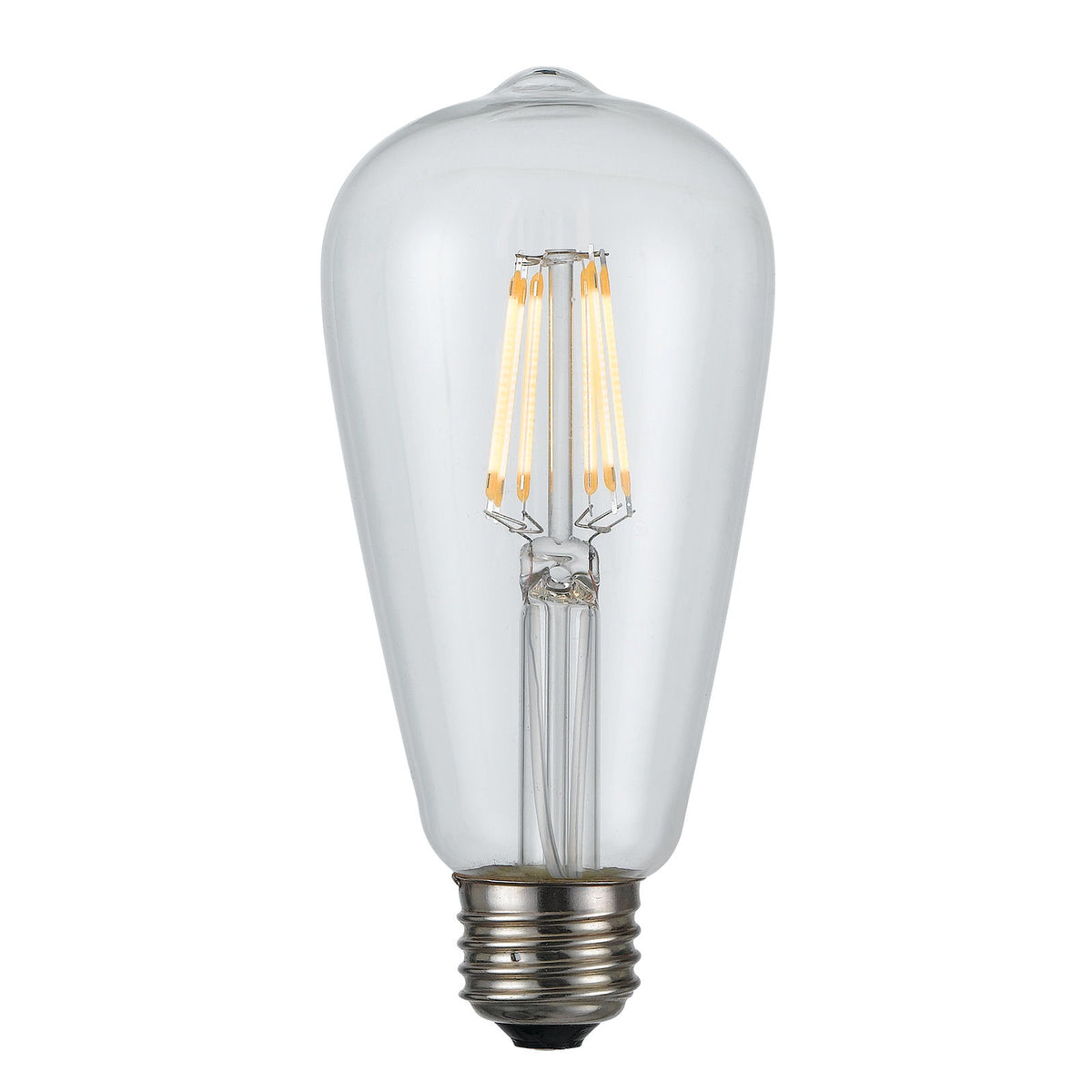 Edison LED Bulb, 6W, 22K, E26 Socket Base - Silver