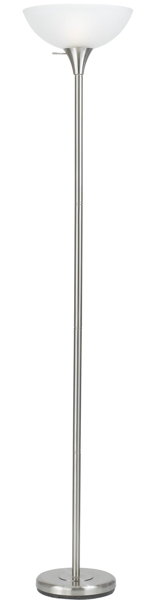70" Height Metal Torchiere - Brushed Steel