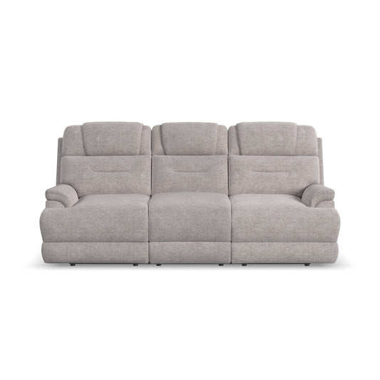Zecliner Zofa - Power Sleep Sofa With Power Headrests & Lumbar - Dove