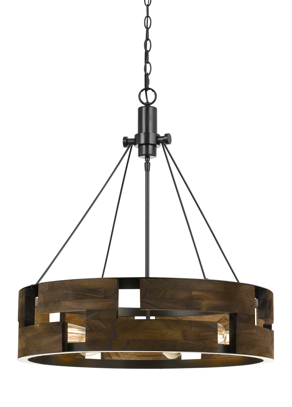 Bradford - 30" Height Metal Chandelier - Smoky Wood