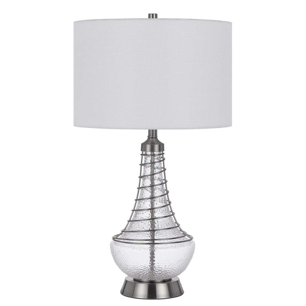 Baraboo - 29.5" Height Glass Table Lamp - Brushed Steel