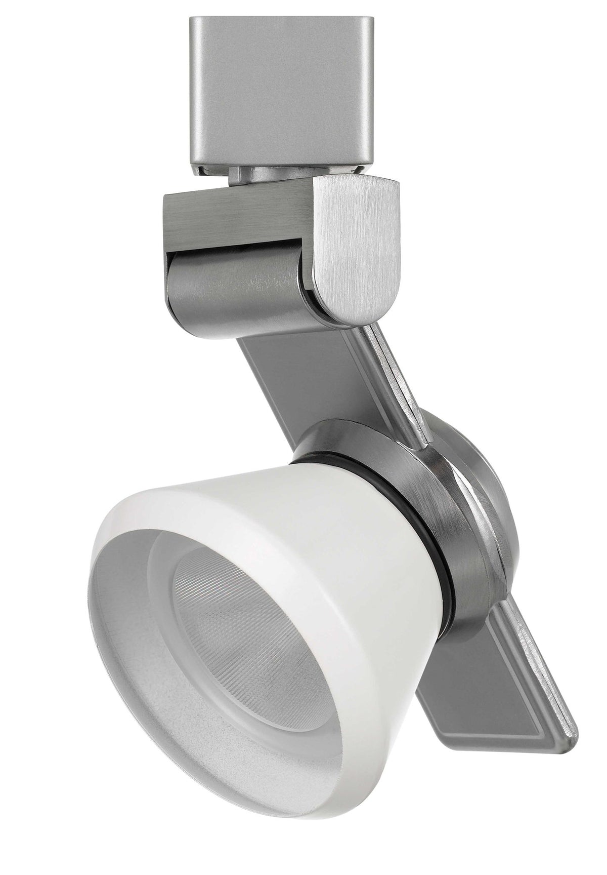 6" Height Metal Track Head - Brushed Steel / White