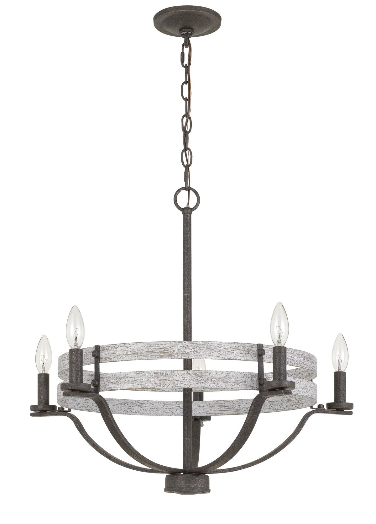 Brig - Chandelier - Natural Wood & Iron