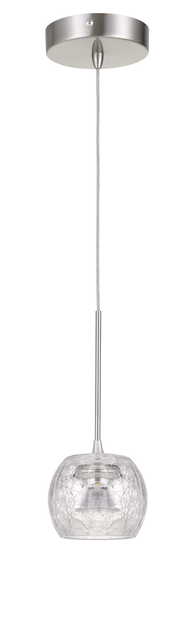 Ithaca - 10" Height LED Glass Pendant - Brushed Steel