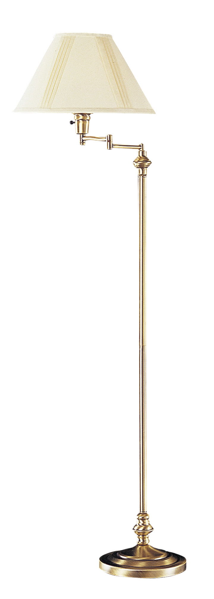 Swing Arm - 59" Height Metal Floor Lamp - Antique Brass