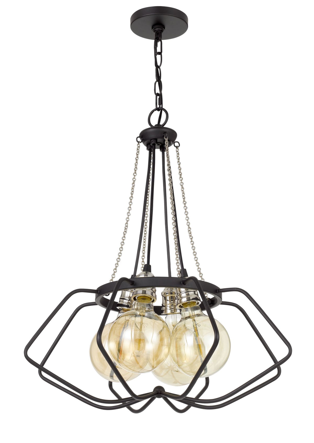 Laude - Chandelier - Black & Chrome