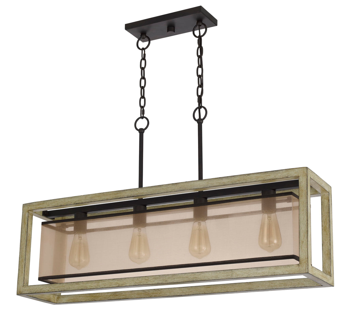 Palencia - 21.5" Height Island Chandelier - Distressed Oak