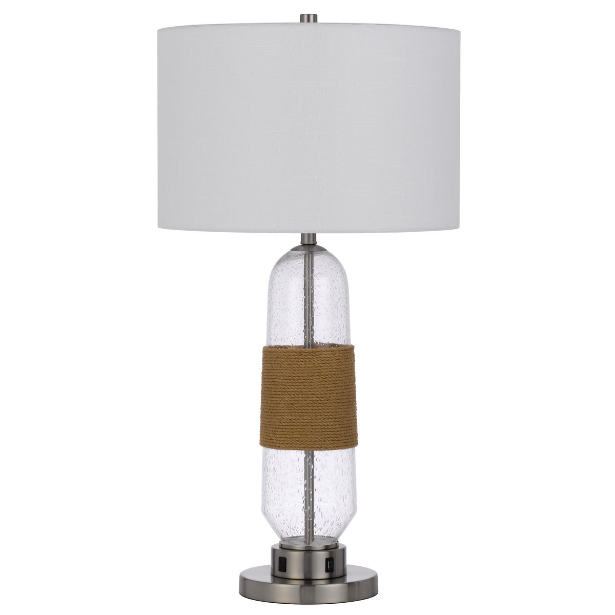 Everett - 32.5" Height Glass Table Lamp - Burlap