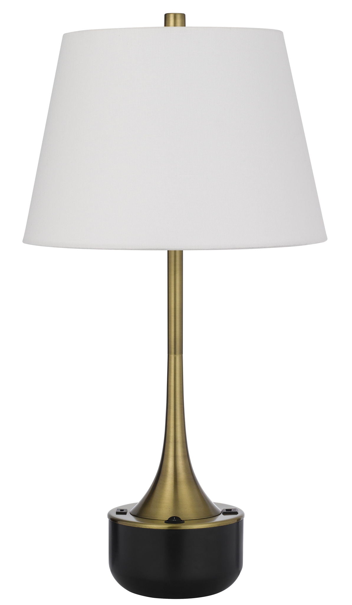 Dacres - Metal Table Lamp - Dark Bronze With Hardback Linen Shade