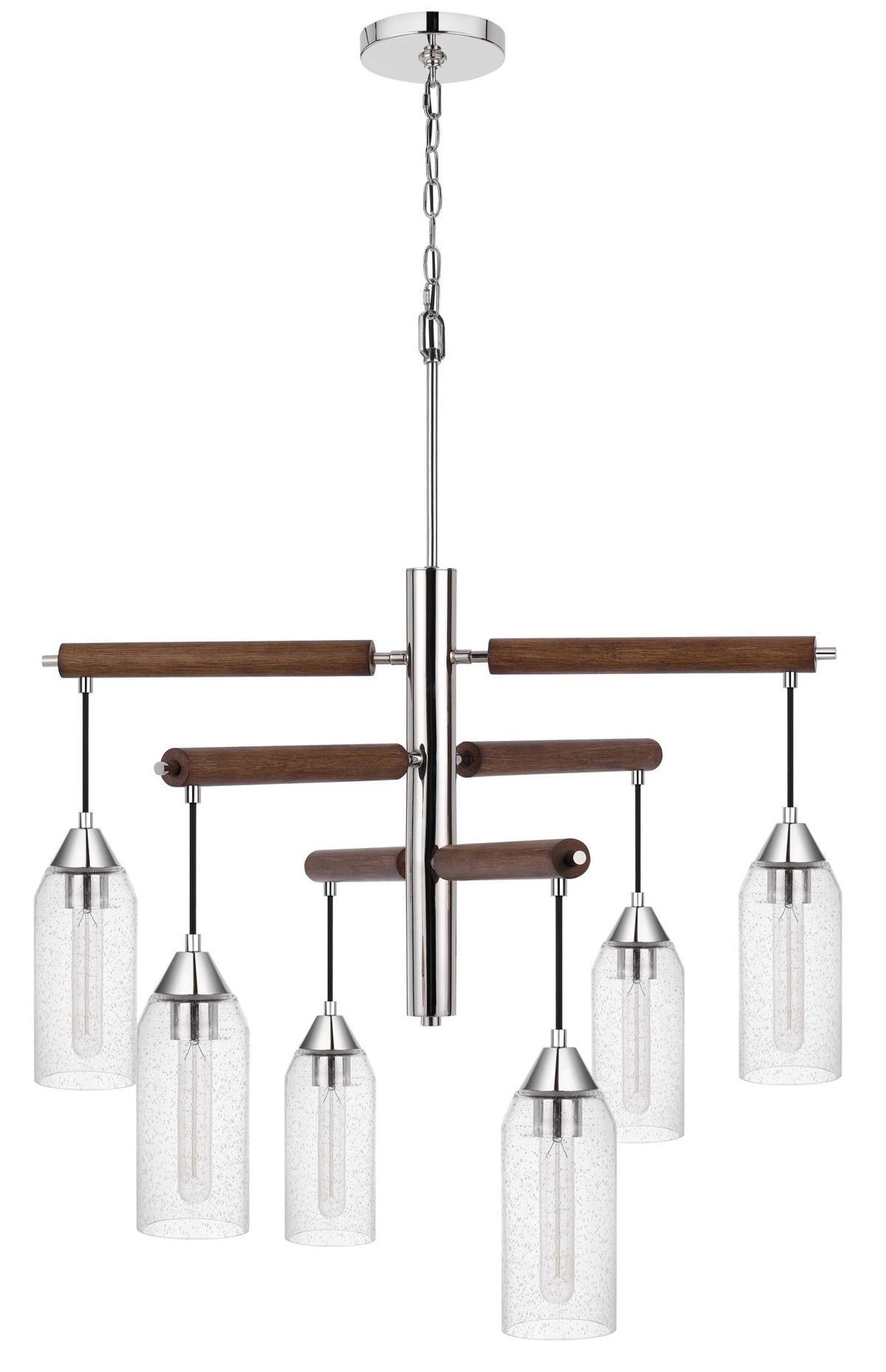 Massilon - Chandelier - Chrome & Wood