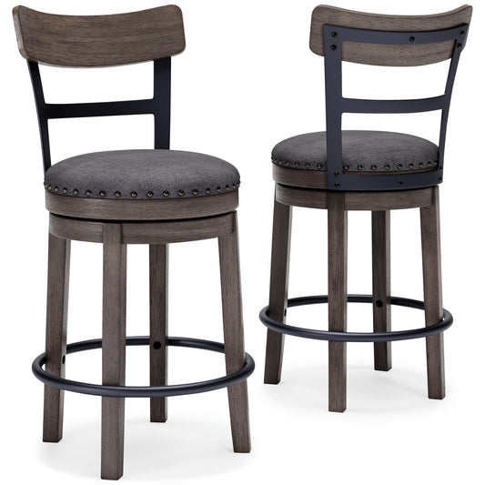 Caitbrook - UPH Swivel Barstool - Gray