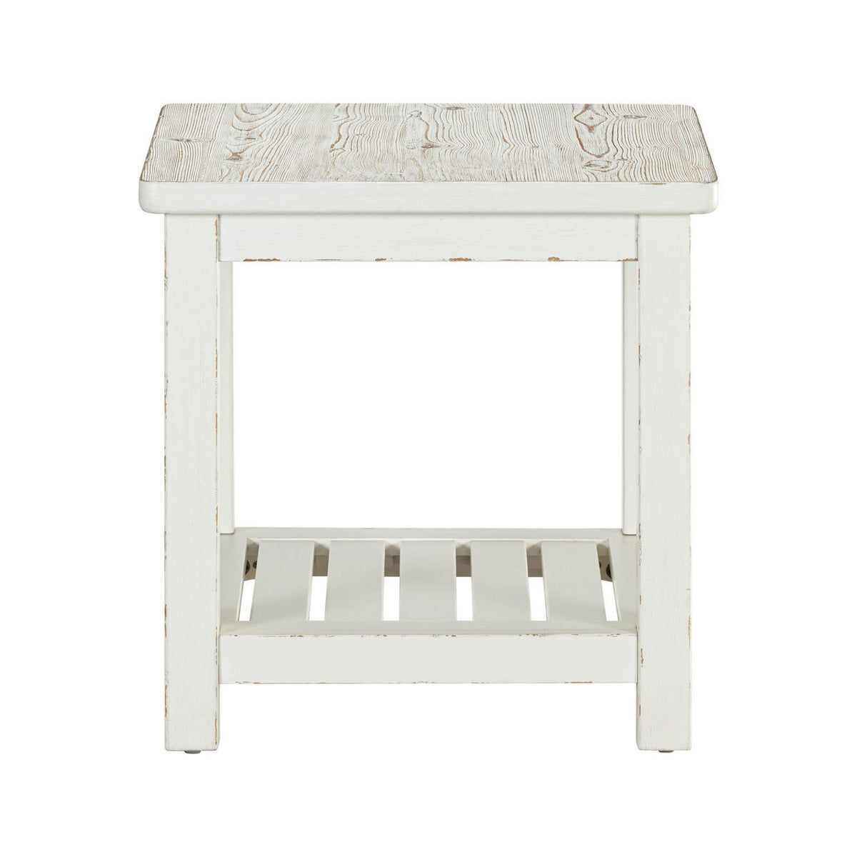 Backroads - End Table - Weathered White & Parchment Brown