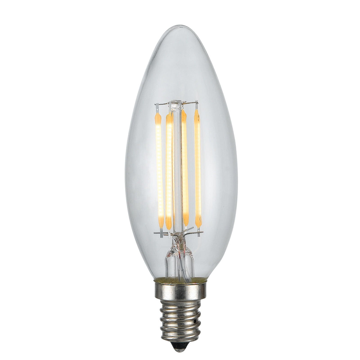 LED Edison Bulb, 4W, 22K, E12 Socket Base - Silver