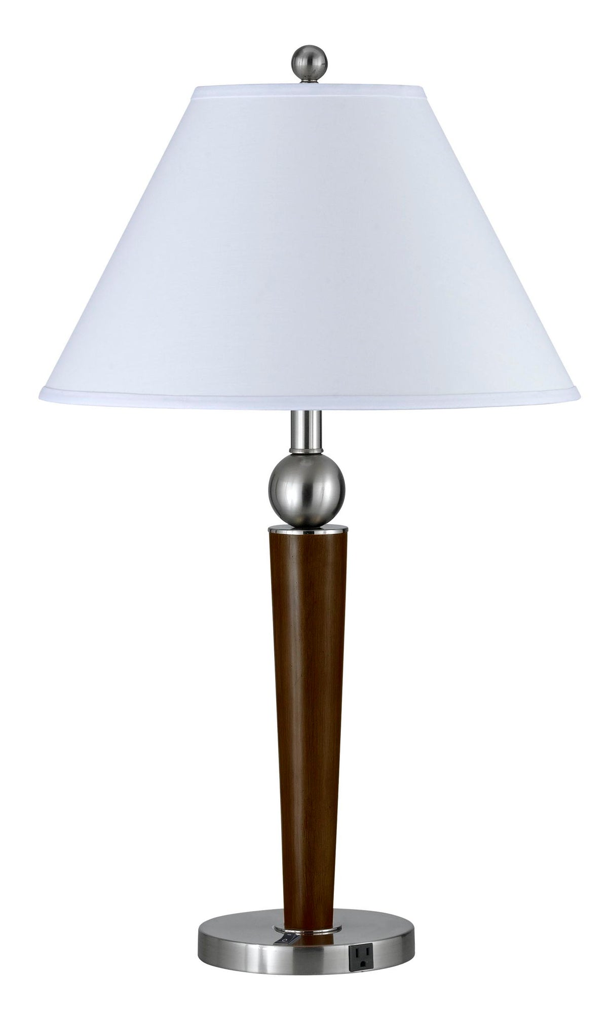 Hotel - 29" Height Metal Desk Lamp - Brushed Steel & Espresso