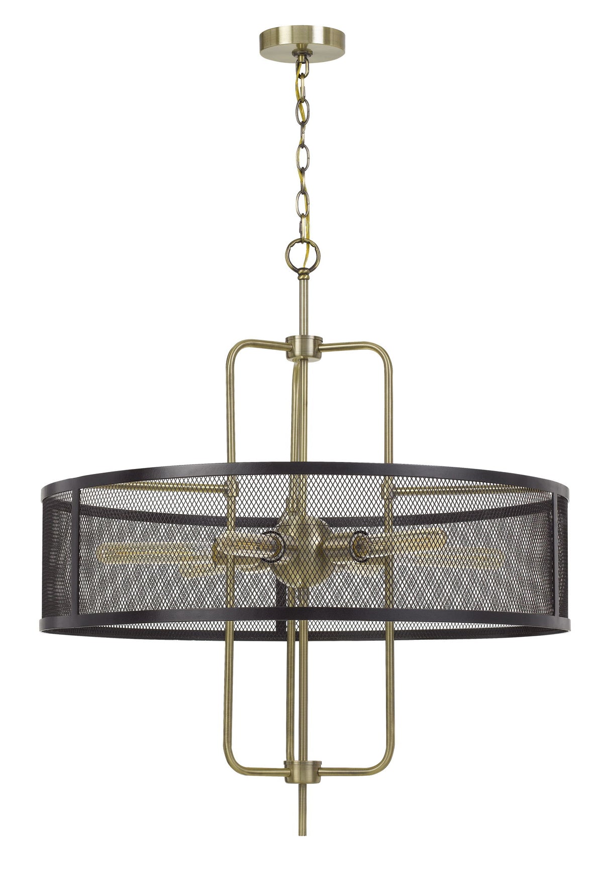 Leiden - Chandelier - Antique Brass & Black