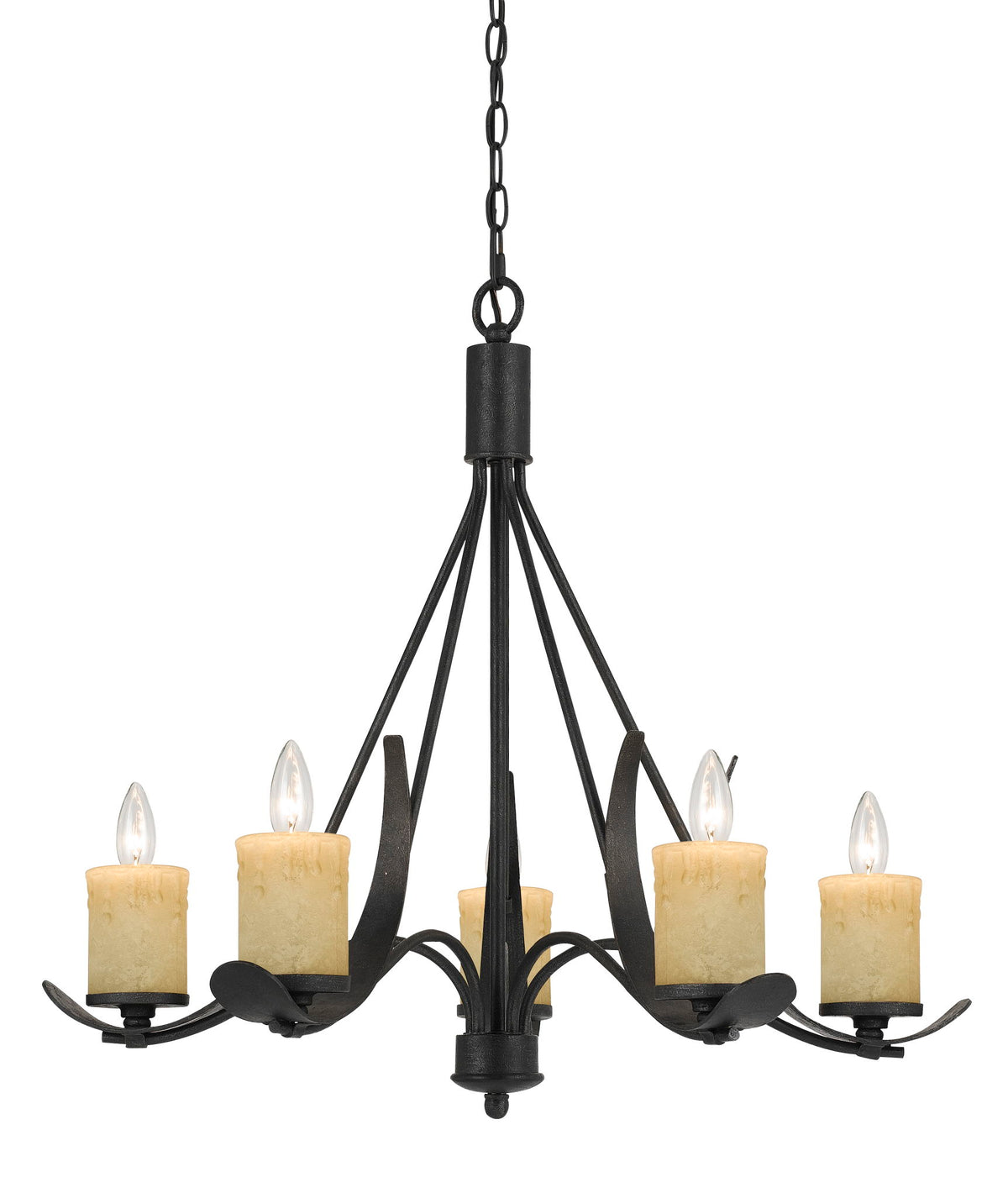 Morelis - 25.5" Height Metal Chandelier - Black Smith