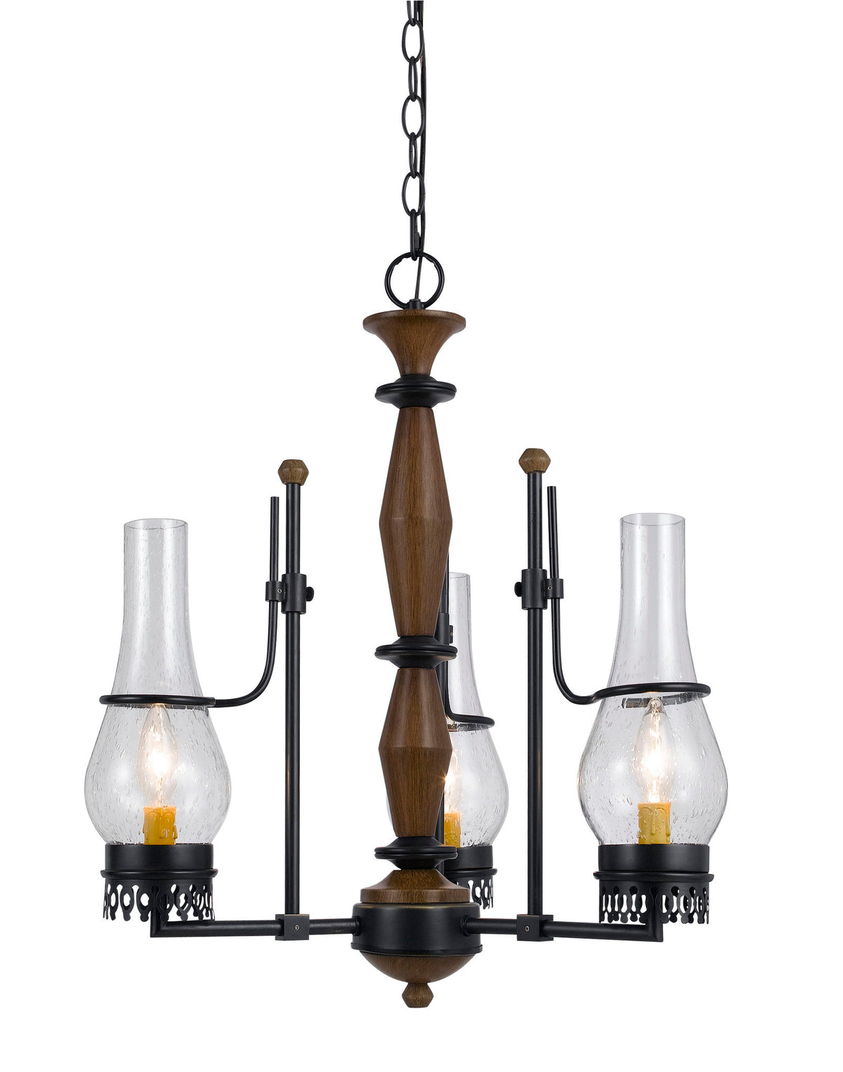Trenton - 23" Height Metal Chandelier - Metal & Wood