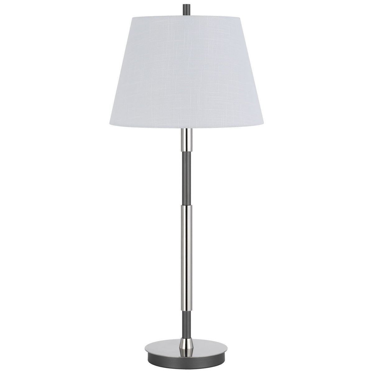 Ciudad - 150W 3 Way Metal Two Tone Table Lamp - Chrome / Silver Gray