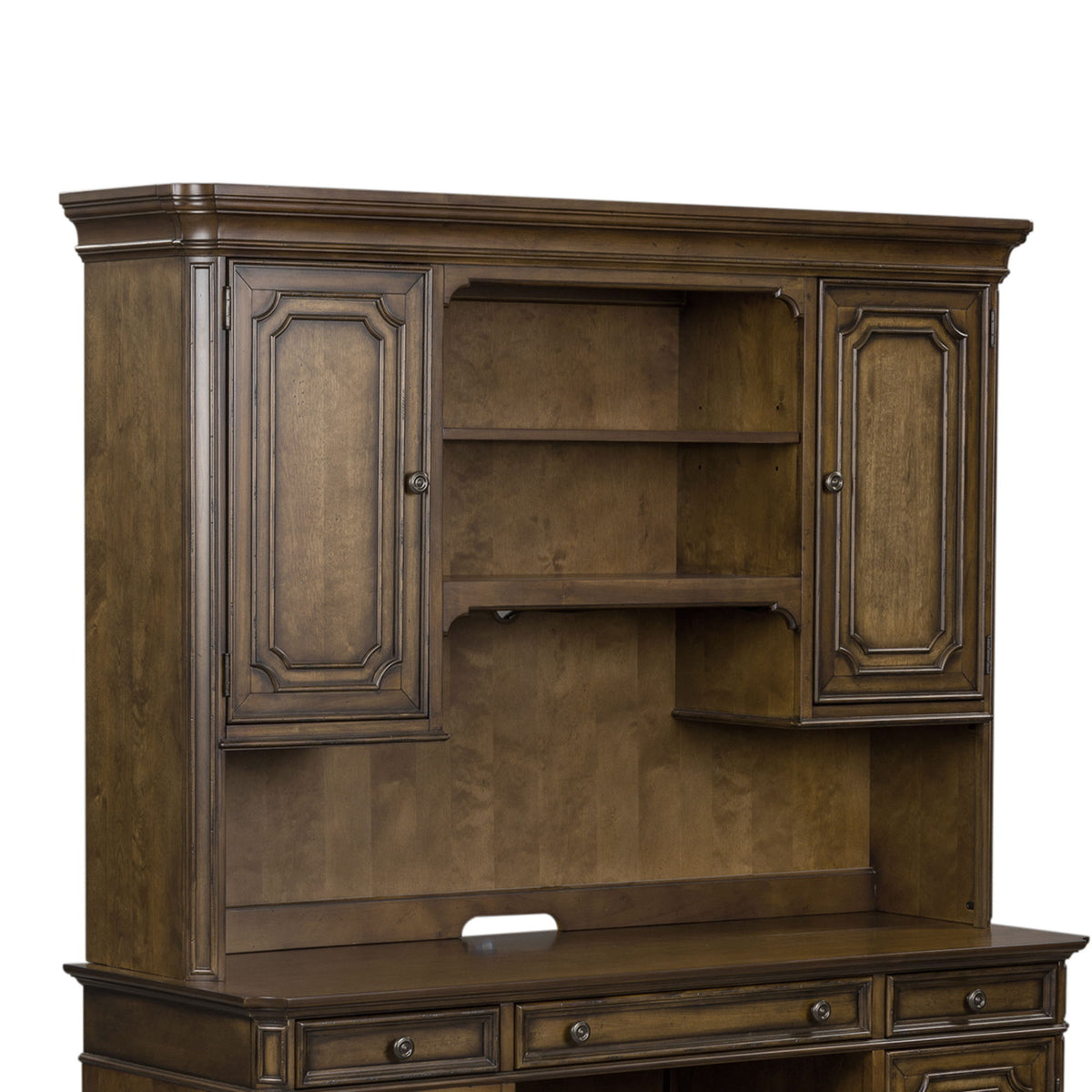 Amelia - Jr Executive Credenza Hutch - Antique Toffee