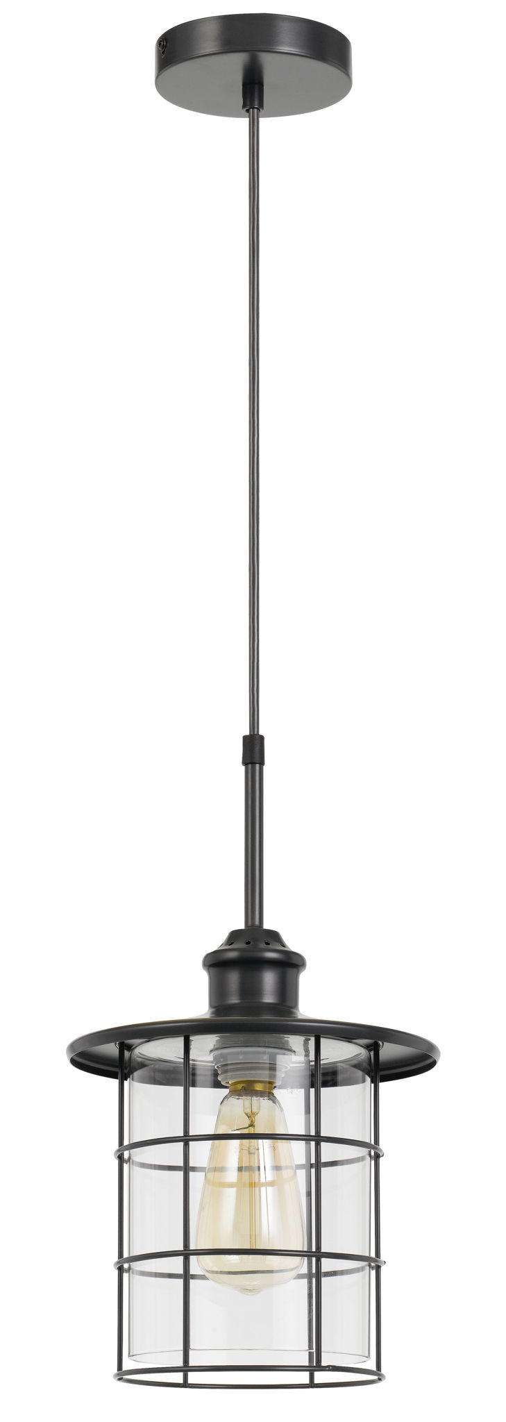 Silverton - 15" Height Pendant - Dark Bronze & Clear
