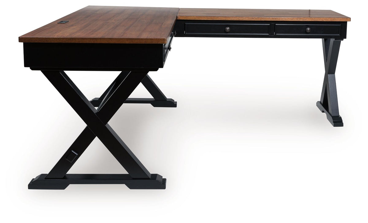 Wildenauer - Home Office Desk And Return - Brown / Black