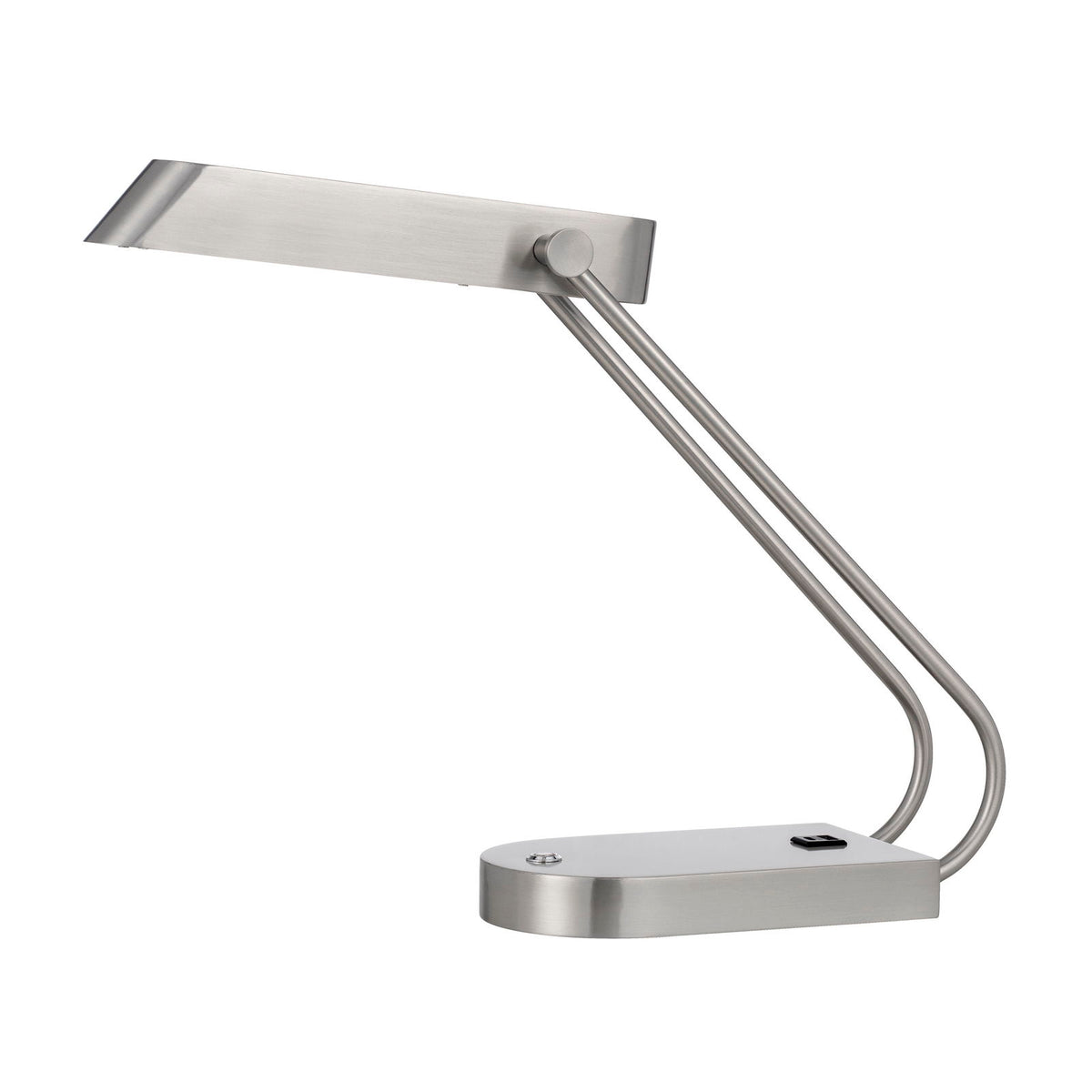 Vector - 14.75" Height Metal Desk Lamp - Brushed Steel