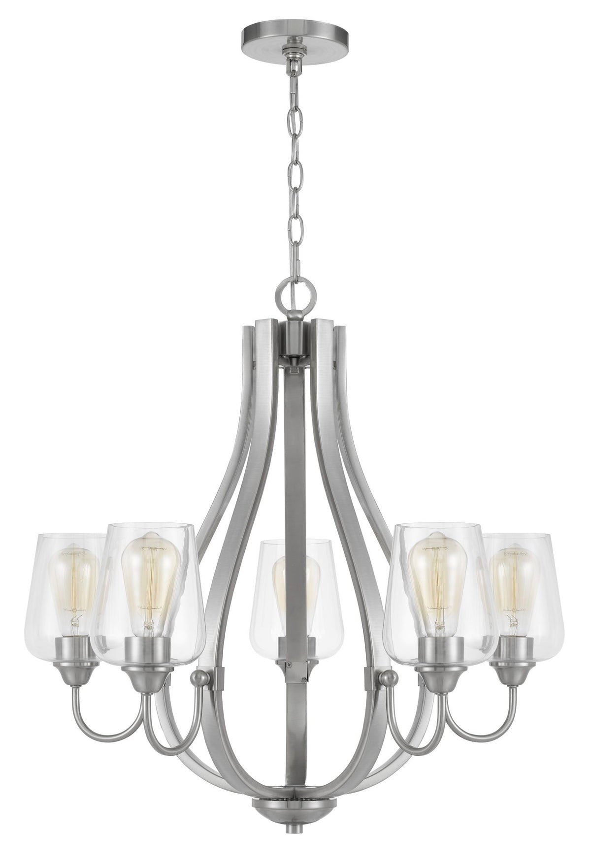 Newport - Chandelier - Brushed Steel